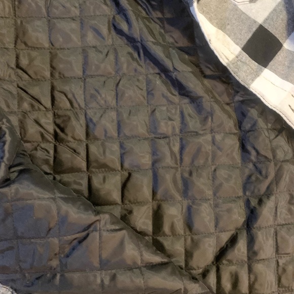 Workwear Insulated Hoodie Spring Coat Black and White Plaid Men Sz Large - Picture 4 of 5